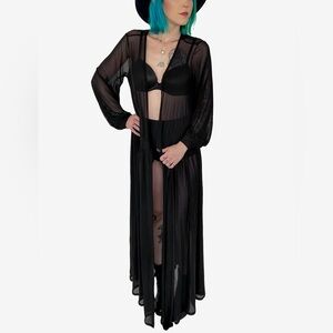 Fox Blood Dita Mesh Wrap Dress/Duster